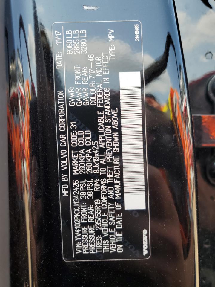 2018 Volvo Xc90 T5 VIN: YV4102PKXJ1342426 Lot: 63070675