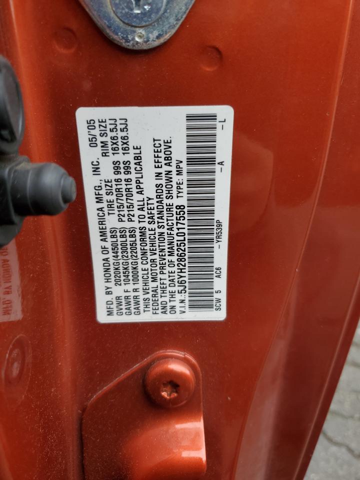 2005 Honda Element Ex VIN: 5J6YH28625L017558 Lot: 65245945