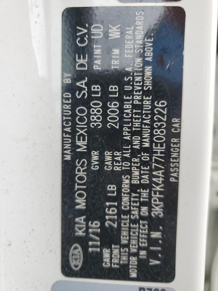 2017 Kia Forte Lx VIN: 3KPFK4A77HE083226 Lot: 67169675