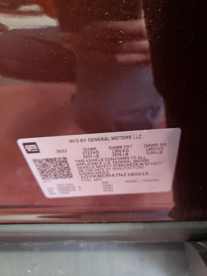 2022 Cadillac Xt5 Premium Luxury VIN: 1GYKNDR47NZ180615 Lot: 64355375