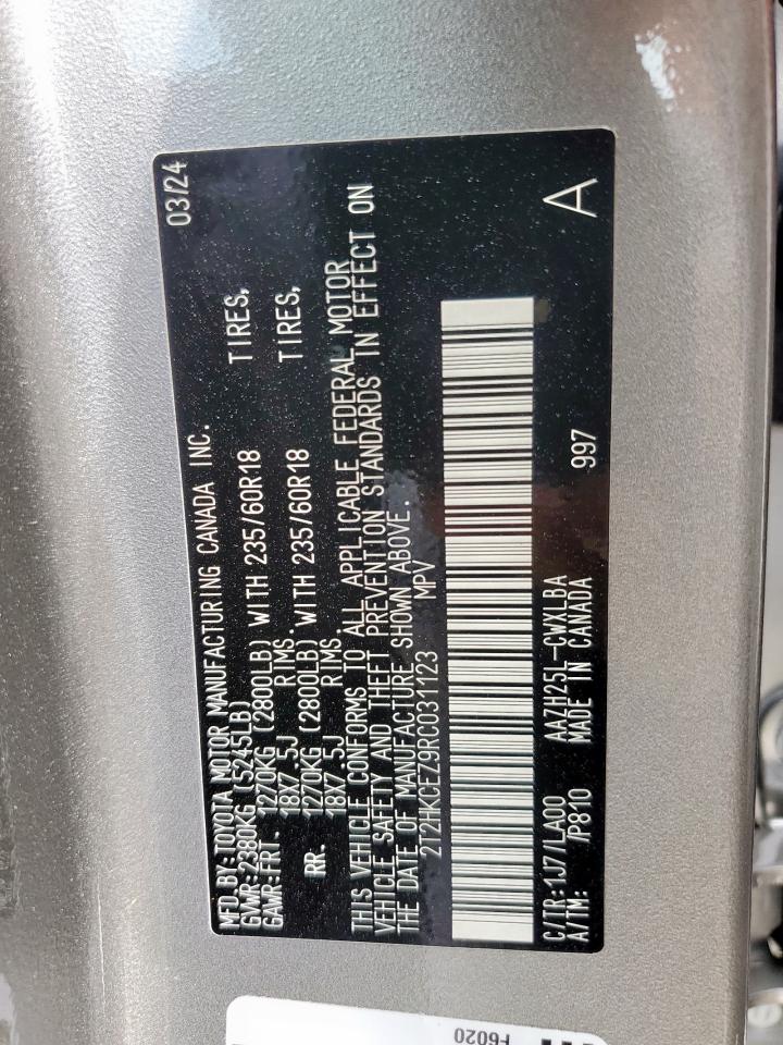 2024 Lexus Nx 350H Base VIN: 2T2HKCEZ9RC031123 Lot: 65542145