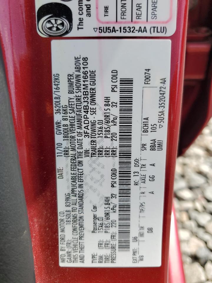 3FADP4BJ3BM166108 2011 Ford Fiesta Se