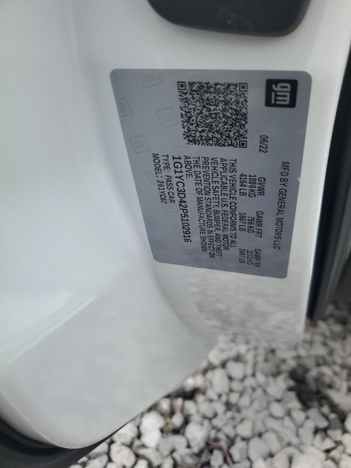 2023 Chevrolet Corvette Stingray 3Lt VIN: 1G1YC3D42P5102916 Lot: 63321315