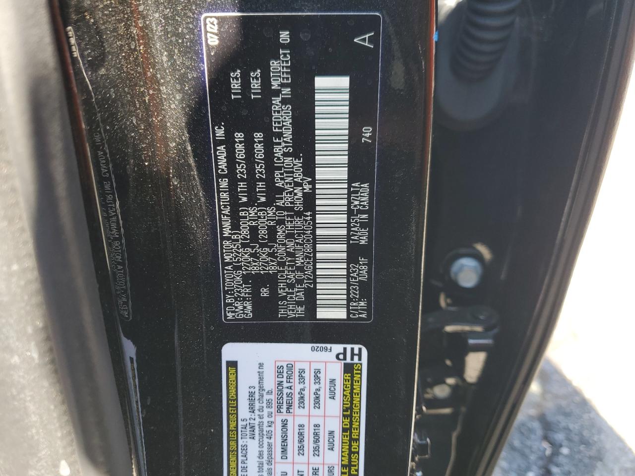 2024 Lexus Nx 350 Base VIN: 2T2AGCEZ8RC040544 Lot: 67041675