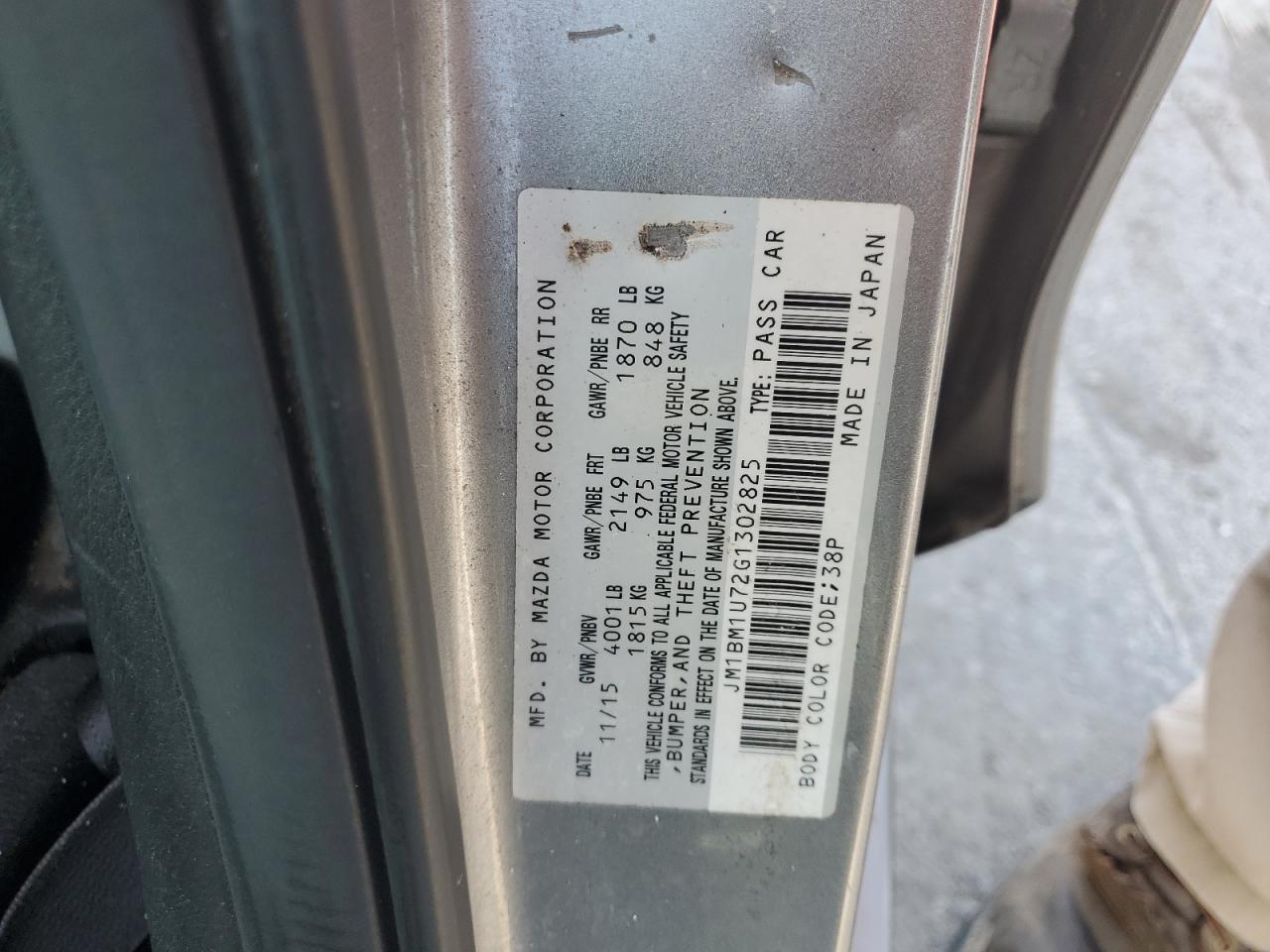 2016 Mazda 3 Sport VIN: JM1BM1U72G1302825 Lot: 65048515