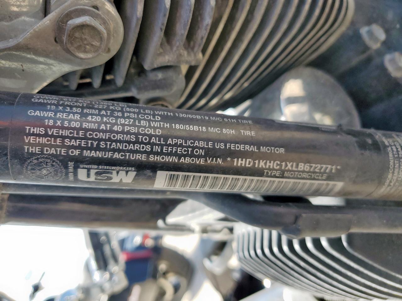 2020 Harley-Davidson Fltrx VIN: 1HD1KHC1XLB672771 Lot: 65142615