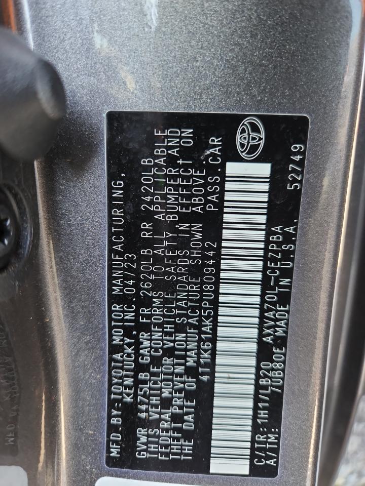 2023 Toyota Camry Xse VIN: 4T1K61AK5PU809442 Lot: 63845235