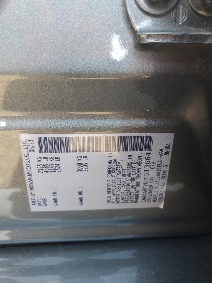 2023 Nissan Maxima Sr VIN: 1N4AA6EV6PC513664 Lot: 64962745
