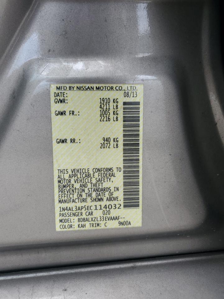 2014 Nissan Altima 2.5 VIN: 1N4AL3AP5EC114032 Lot: 64946285