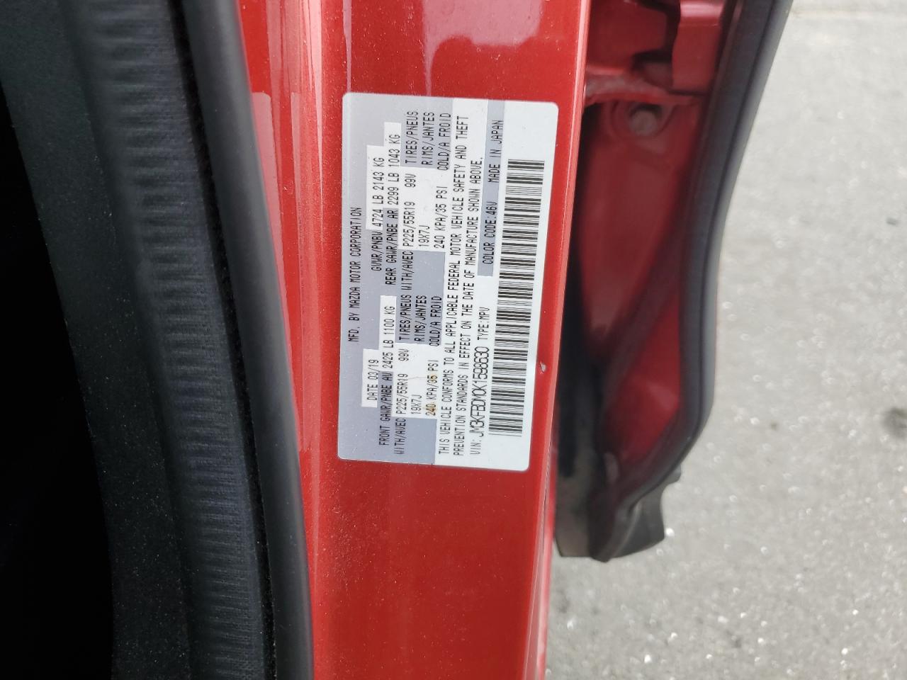 2019 Mazda Cx-5 Grand Touring VIN: JM3KFBDM0K1598630 Lot: 63226295