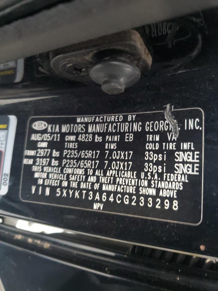 2012 Kia Sorento Base VIN: 5XYKT3A64CG233298 Lot: 66315035