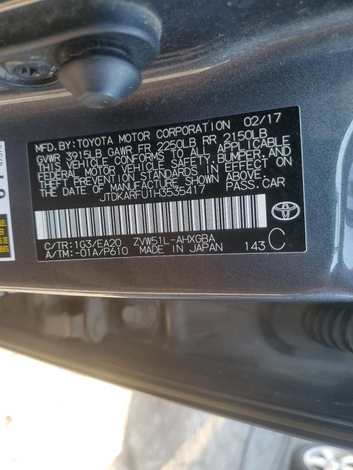 2017 Toyota Prius VIN: JTDKARFU1H3535417 Lot: 63571015
