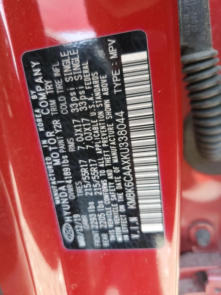 2019 Hyundai Kona Sel VIN: KM8K6CAAXKU338044 Lot: 63176455
