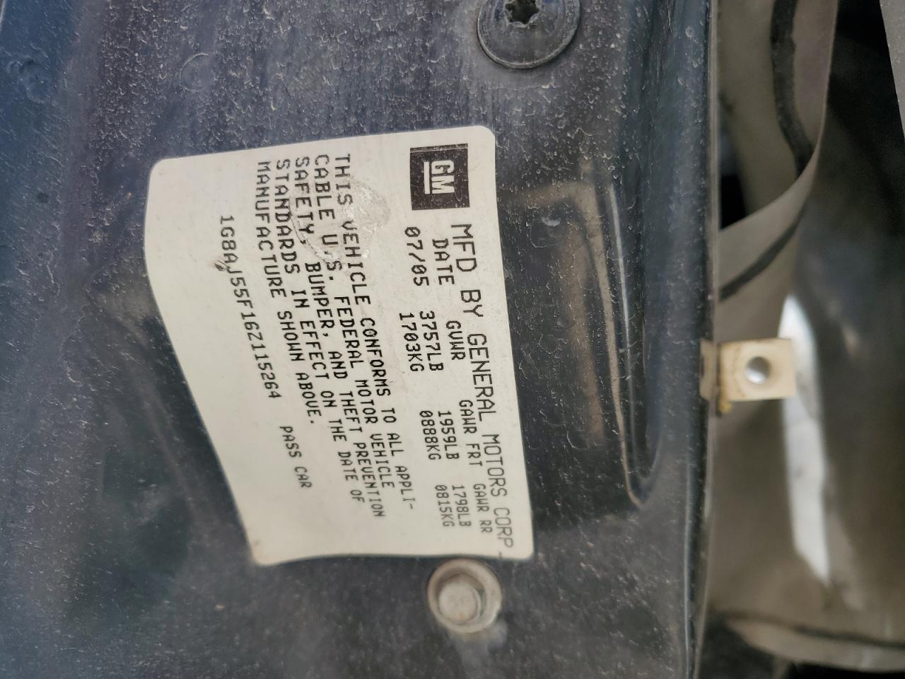 2006 Saturn Ion Level 2 VIN: 1G8AJ55F16Z115264 Lot: 63476295