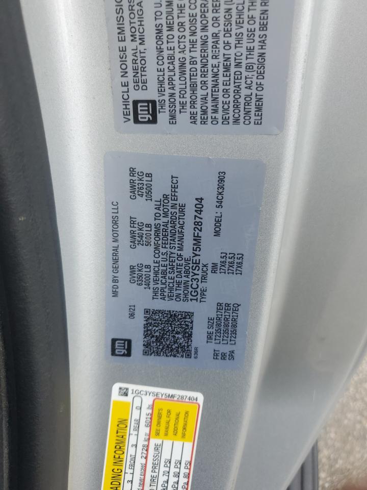 2021 Chevrolet Silverado K3500 VIN: 1GC3YSEY5MF287404 Lot: 64583575