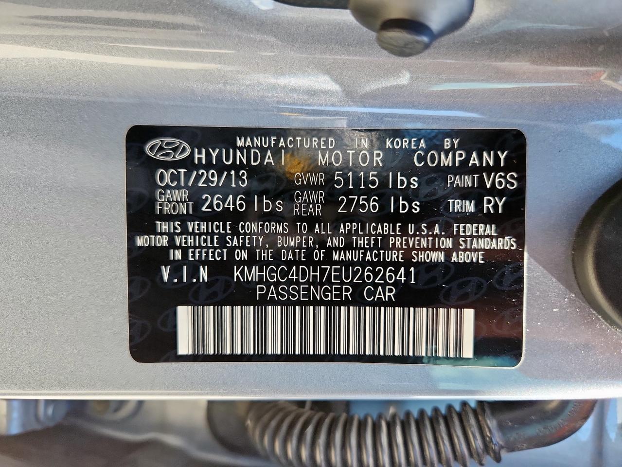2014 Hyundai Genesis 5.0L VIN: KMHGC4DH7EU262641 Lot: 64289345