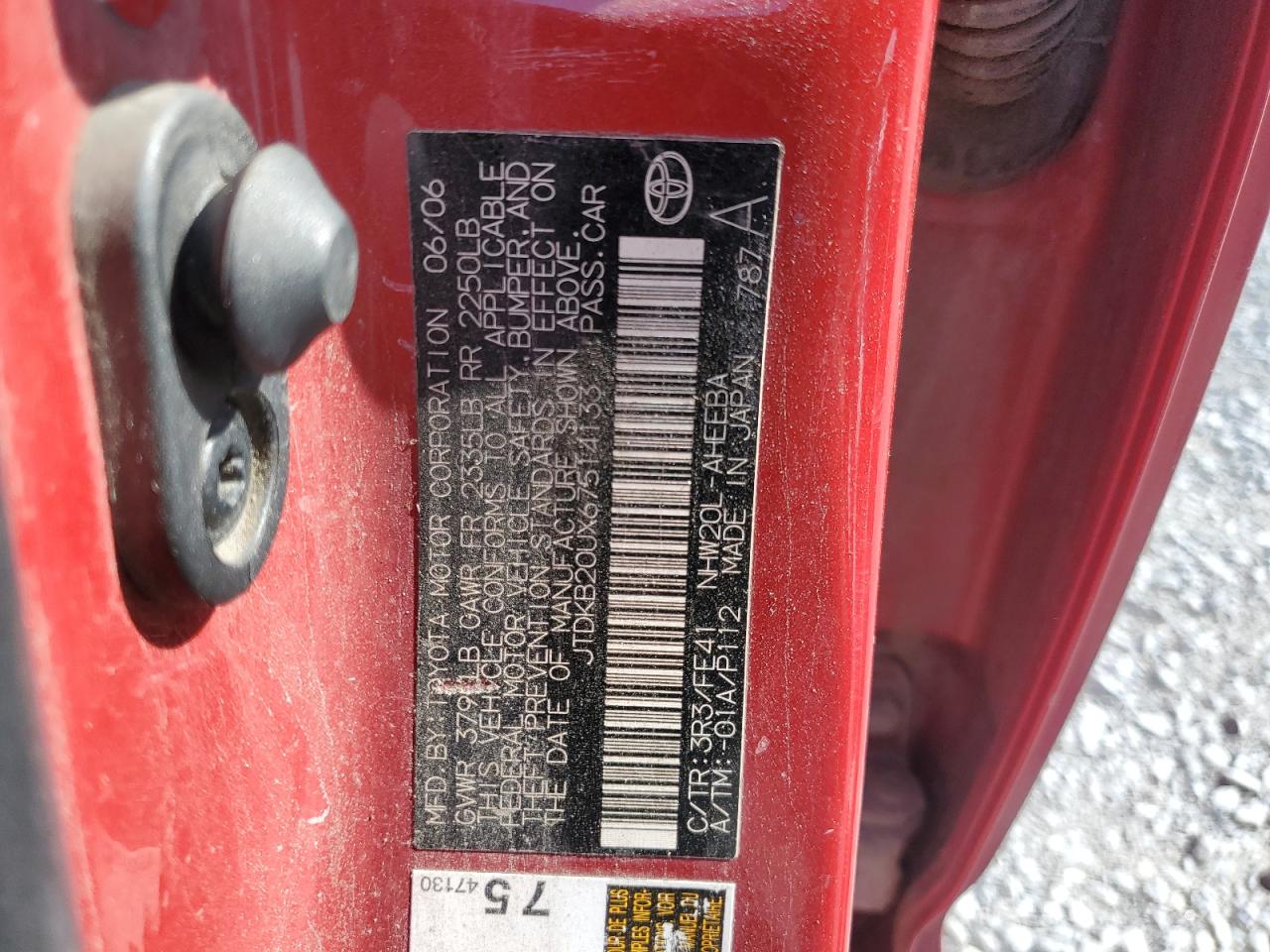 2006 Toyota Prius VIN: JTDKB20UX67514133 Lot: 65133735