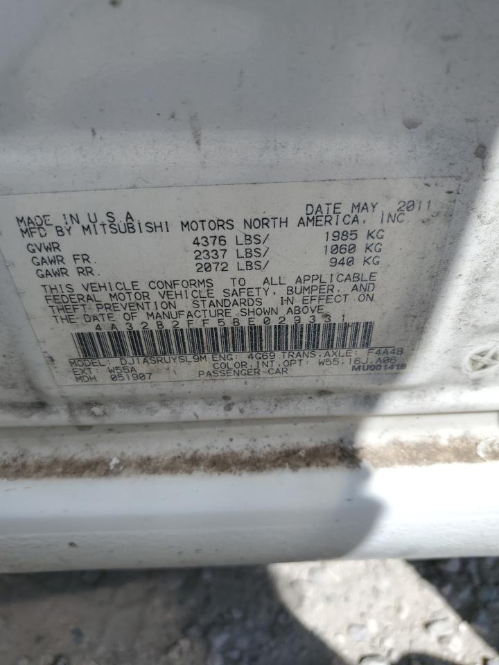 2011 Mitsubishi Galant Fe VIN: 4A32B2FF5BE029331 Lot: 63452395