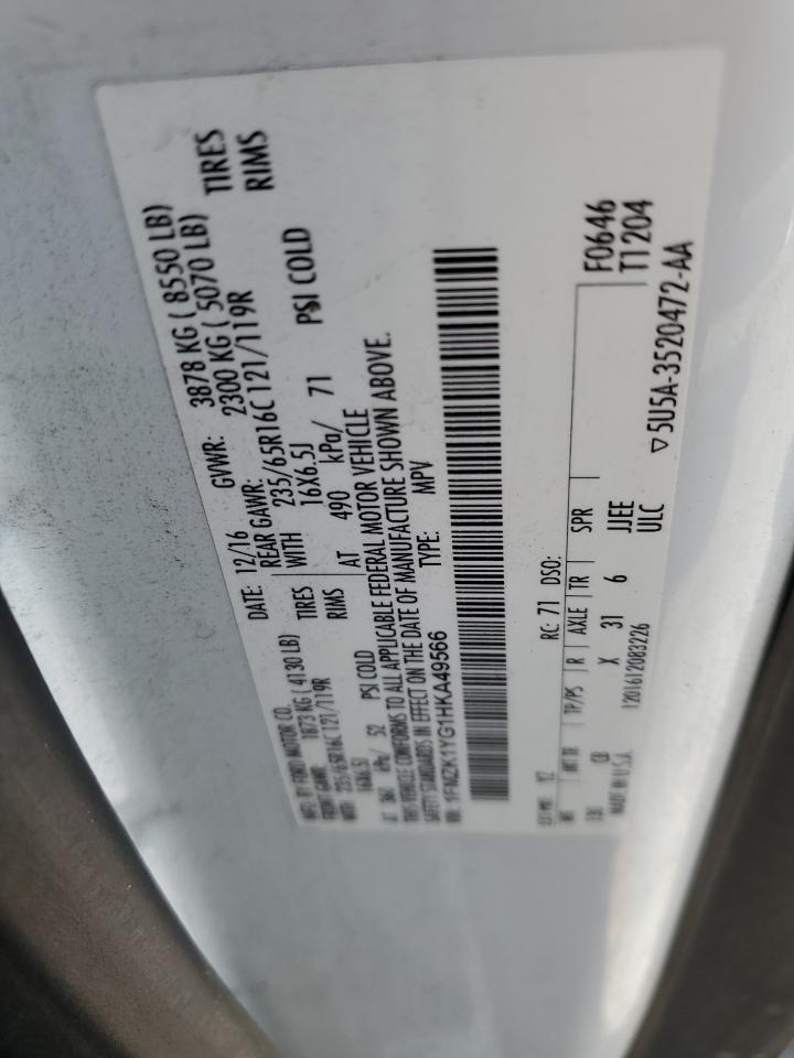 2017 Ford Transit T-150 VIN: 1FMZK1YG1HKA49566 Lot: 63113045