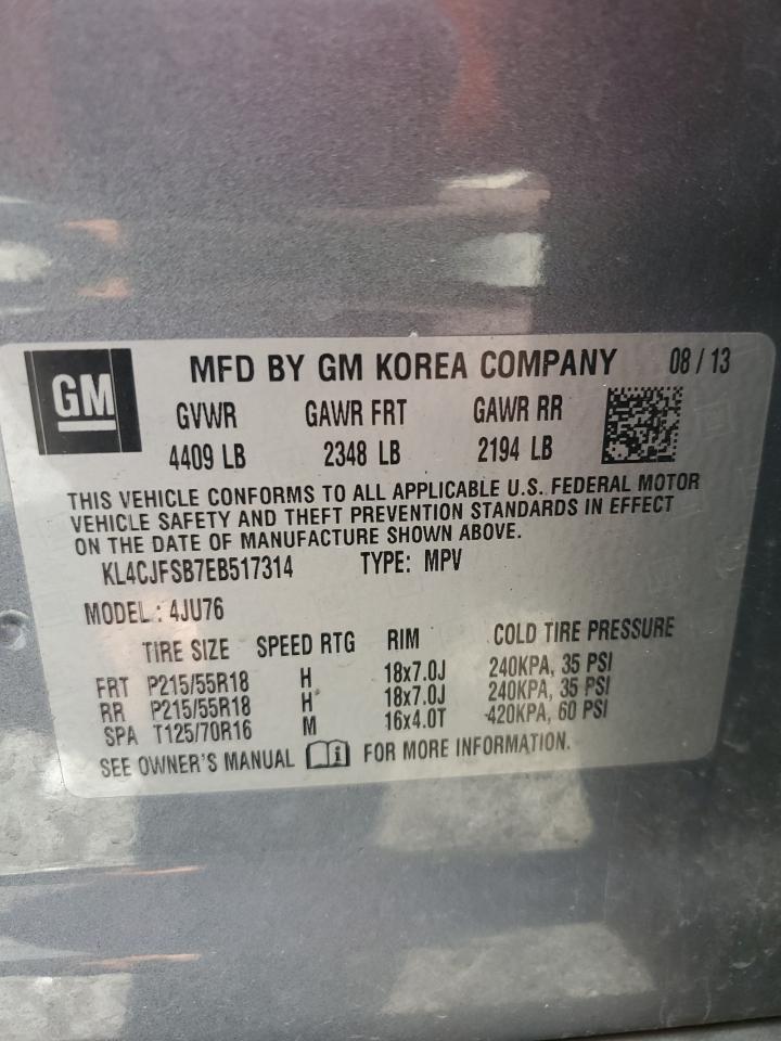 2014 Buick Encore Convenience VIN: KL4CJFSB7EB517314 Lot: 65141855