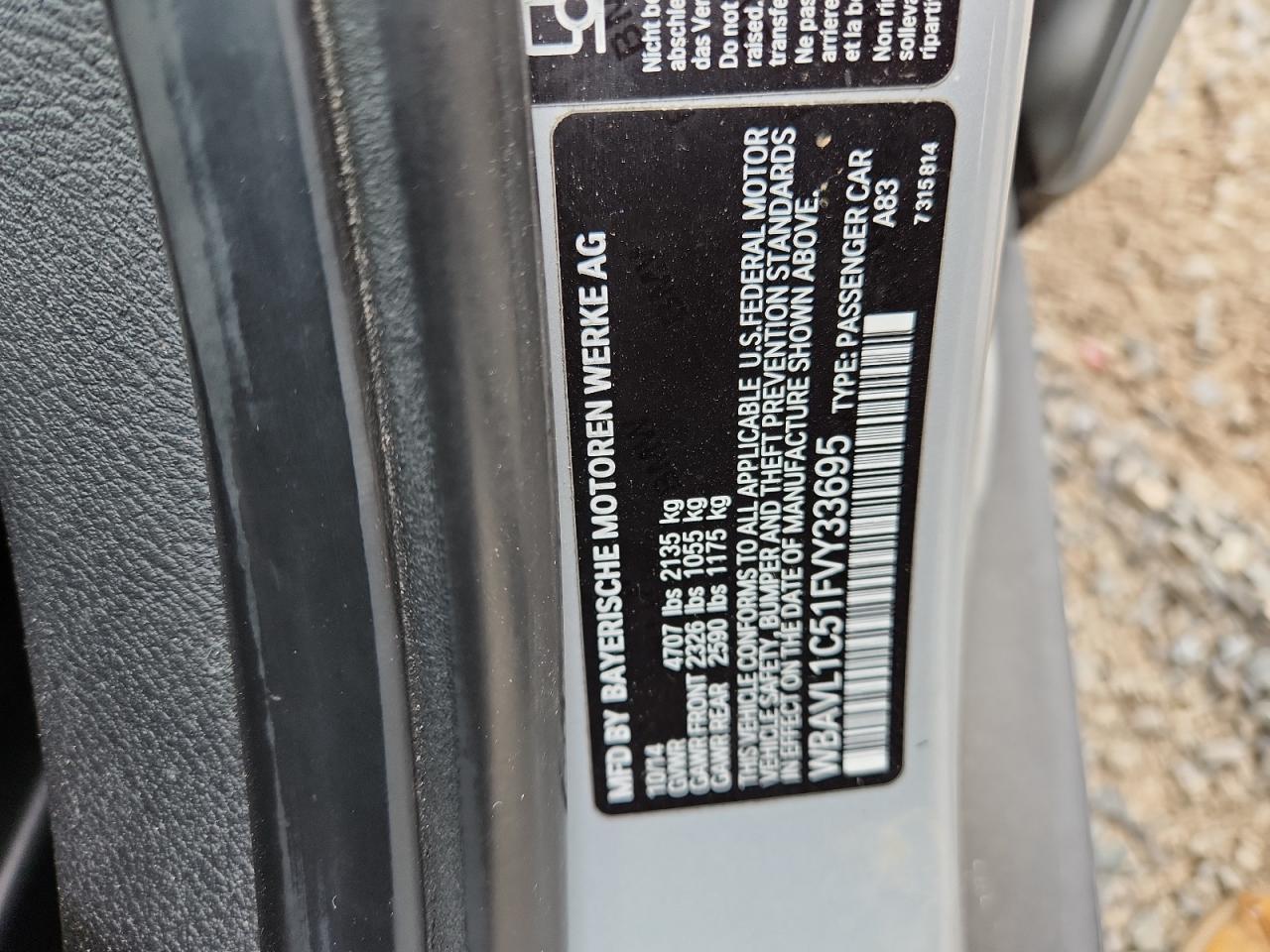 2015 BMW X1 xDrive28I VIN: WBAVL1C51FVY33695 Lot: 65229425
