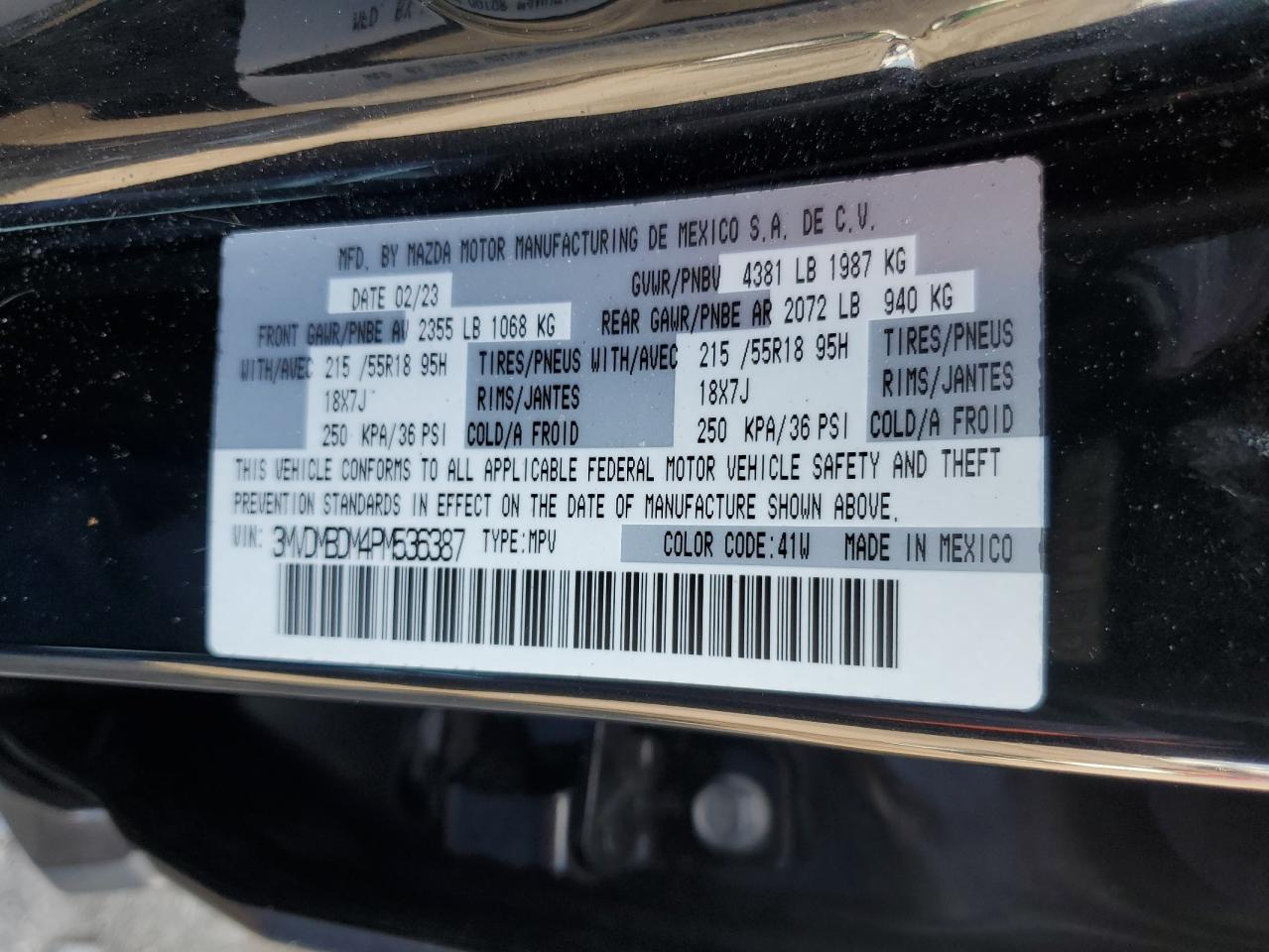 2023 Mazda Cx-30 Premium VIN: 3MVDMBDM4PM536387 Lot: 65044975