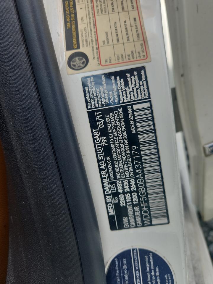 wddhf5gb0ba437179 WDDHF5GB0BA437179 2011 Mercedes-Benz E 350