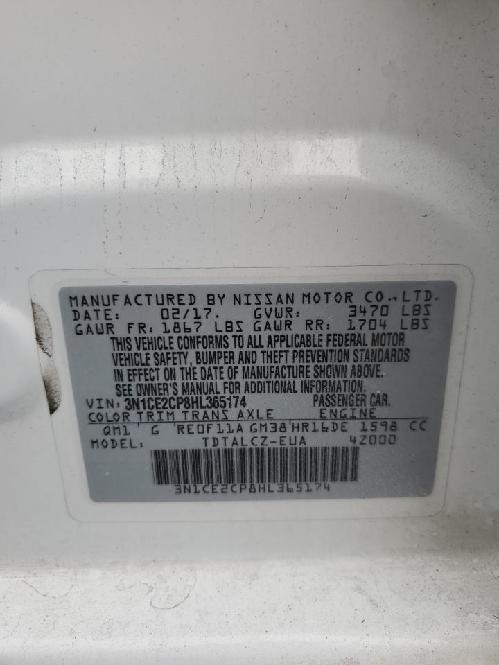 2017 Nissan Versa Note S VIN: 3N1CE2CP8HL365174 Lot: 84225295