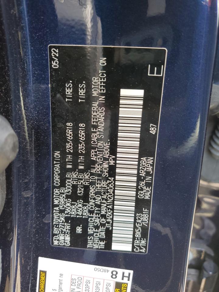2022 Lexus Rx 350 L VIN: JTJHZKFA1N2040634 Lot: 62675025