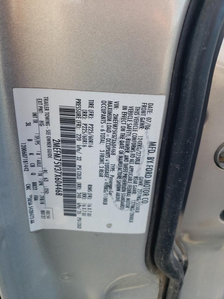 2007 Mercury Grand Marquis Ls VIN: 2MEFM75V37X604468 Lot: 63317665