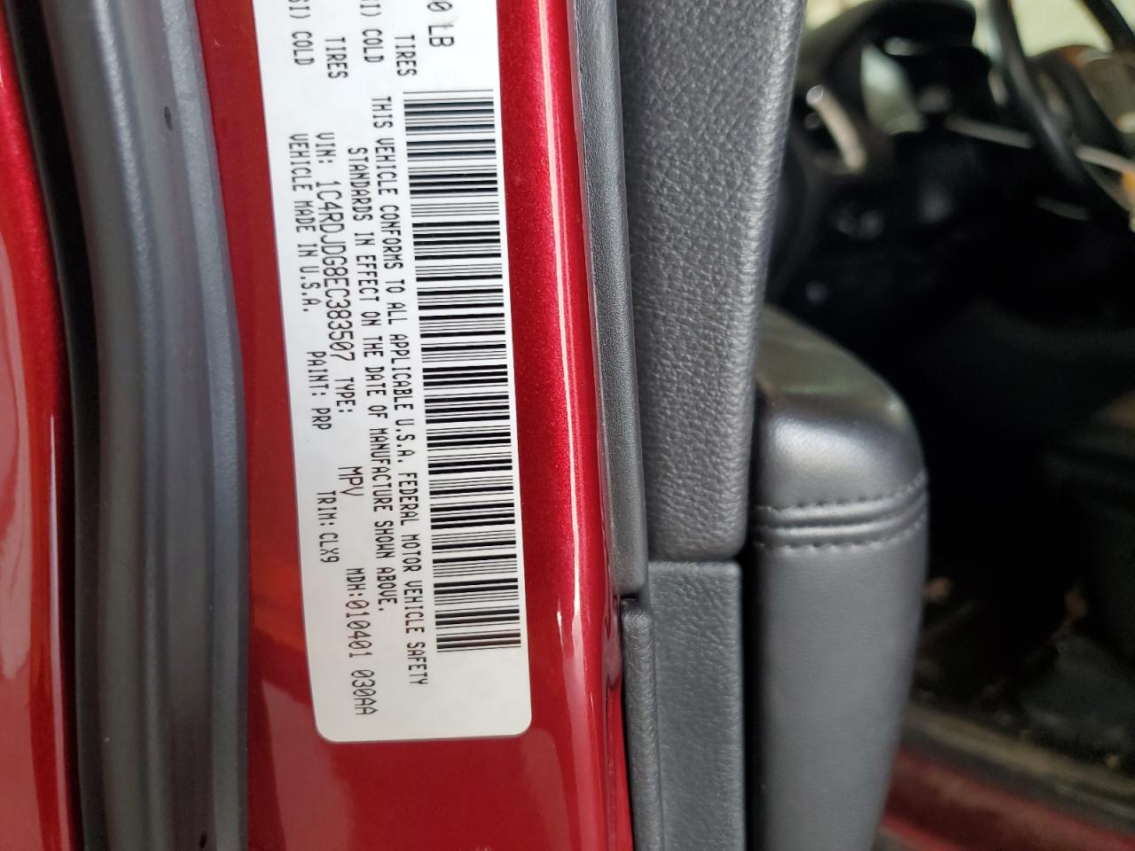 2014 Dodge Durango Limited VIN: 1C4RDJDG8EC383507 Lot: 65433295
