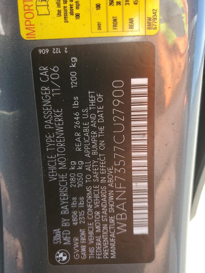 wbanf73577cu27900 WBANF73577CU27900 2007 BMW 530 Xi