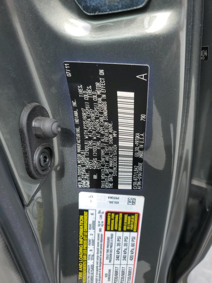 2011 Toyota Sienna Xle VIN: 5TDYK3DCXBS164004 Lot: 63792175