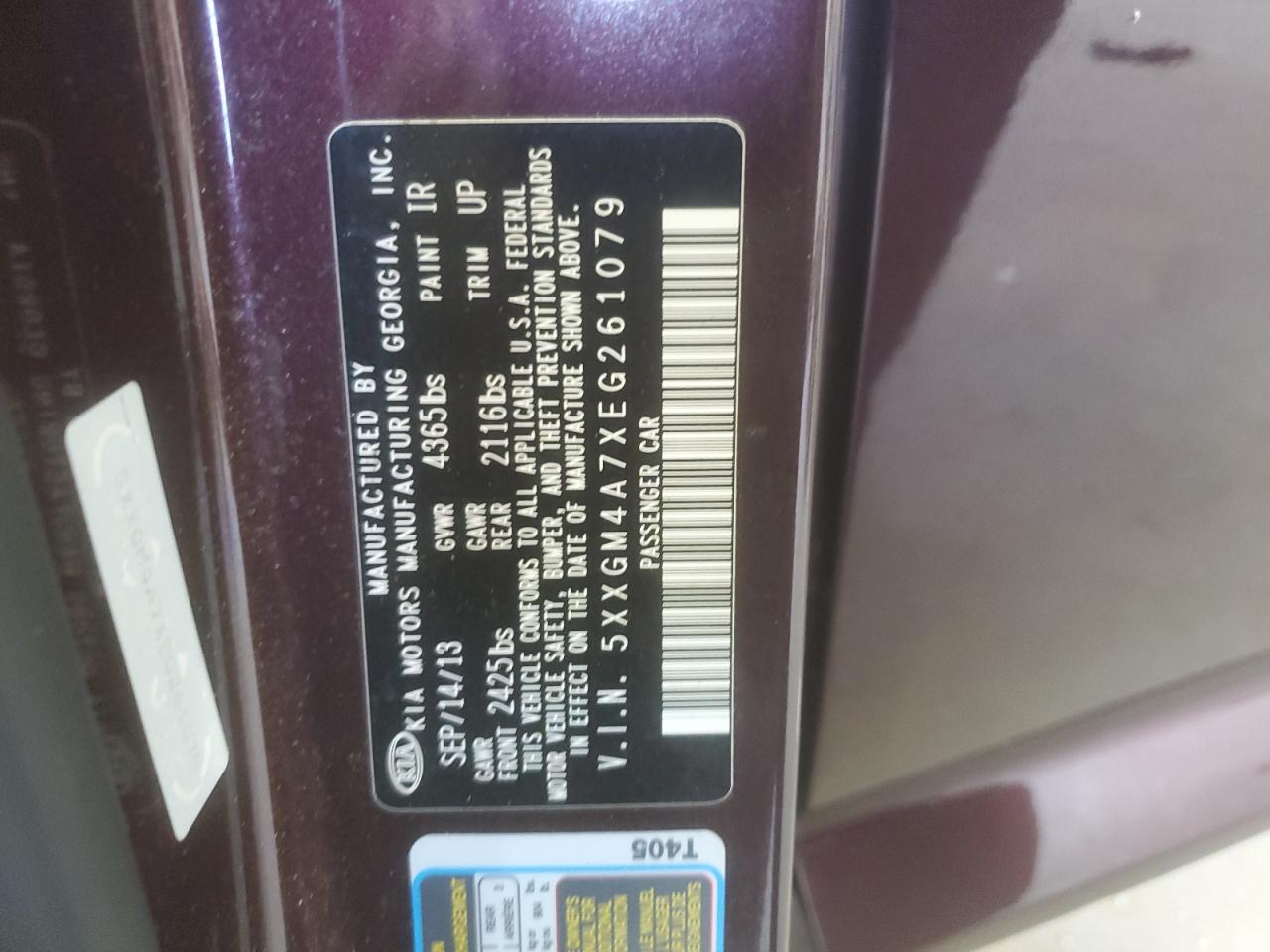 5xxgm4a7xeg261079 5XXGM4A7XEG261079 2014 Kia Optima Lx