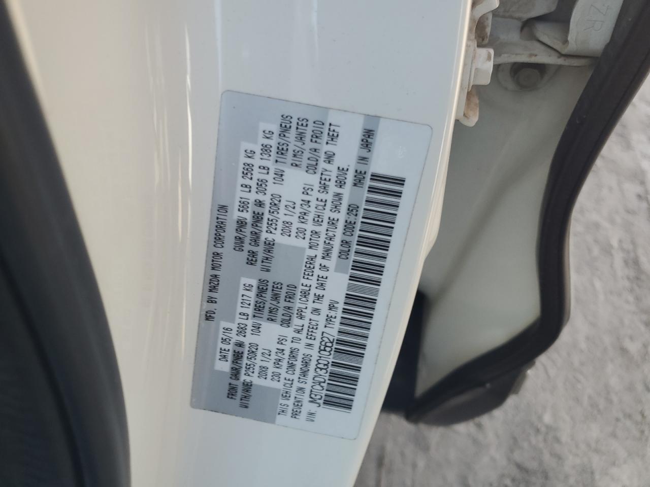 2020 Mazda Cx-9 Grand Touring VIN: JM3TCADY3G0105627 Lot: 65131765