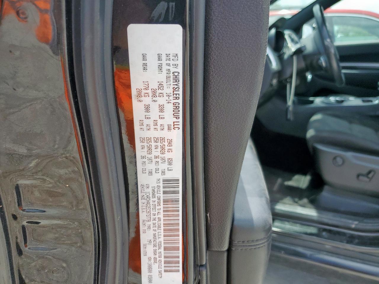 2014 Dodge Durango Sxt VIN: 1C4RDHAG2EC973778 Lot: 64928925