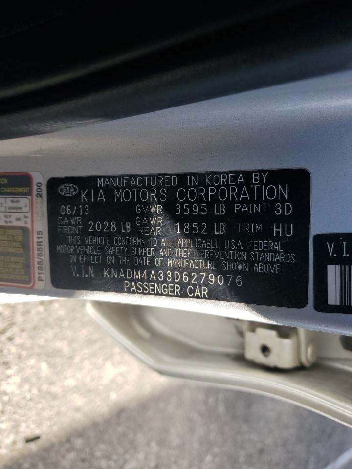 2013 Kia Rio Lx VIN: KNADM4A33D6279076 Lot: 64334745