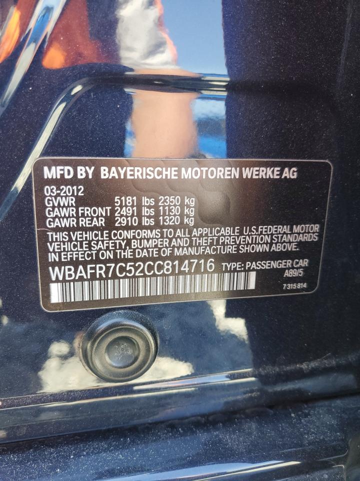 2012 BMW 535 I VIN: WBAFR7C52CC814716 Lot: 66932395