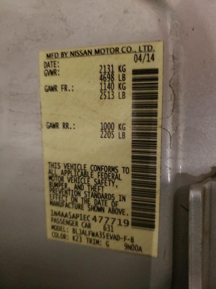2014 Nissan Maxima S VIN: 1N4AA5AP1EC477719 Lot: 63469495