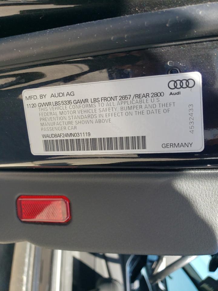 2021 Audi A6 Premium VIN: WAUD8AF24MN031119 Lot: 63865215