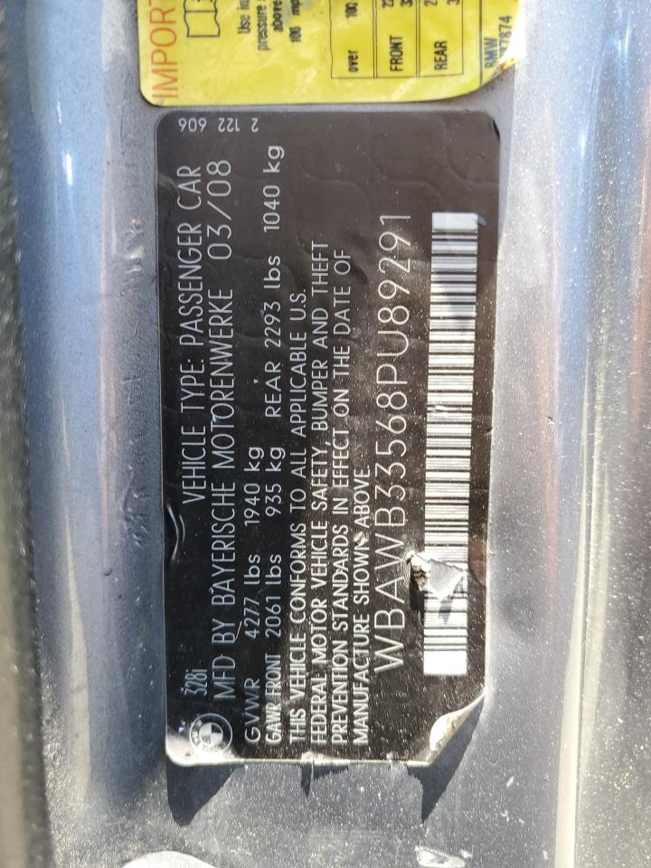 wbawb33568pu89291 WBAWB33568PU89291 2008 BMW 328 I