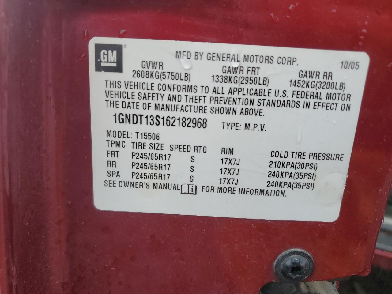 2009 Chevrolet Trailblazer Ls VIN: 1GNDS33S392102928 Lot: 66702665