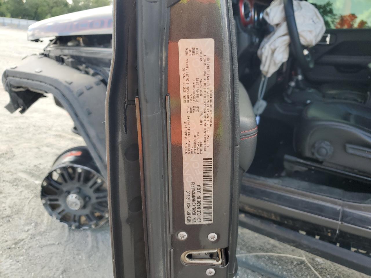 2022 Jeep Wrangler Rubicon VIN: 1C4HJXCN6NW240982 Lot: 65387825