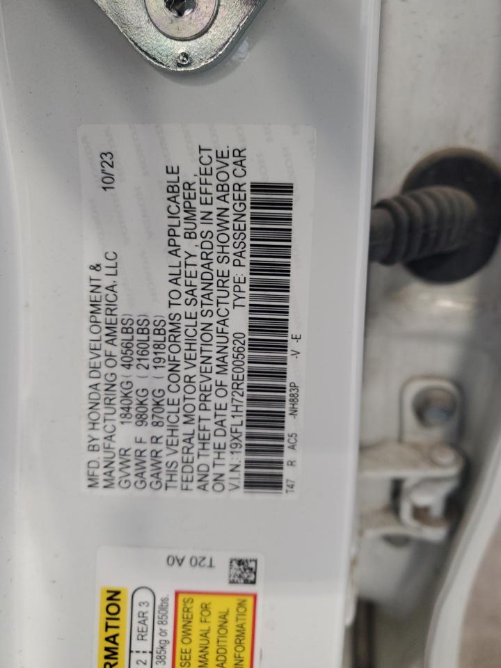 2024 Honda Civic Exl VIN: 19XFL1H72RE005620 Lot: 65069775