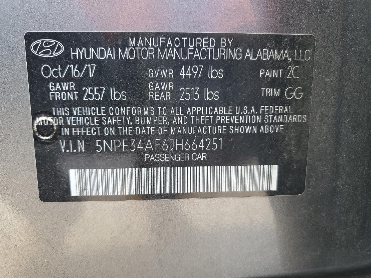 2018 Hyundai Sonata Sport VIN: 5NPE34AF6JH664251 Lot: 65173675
