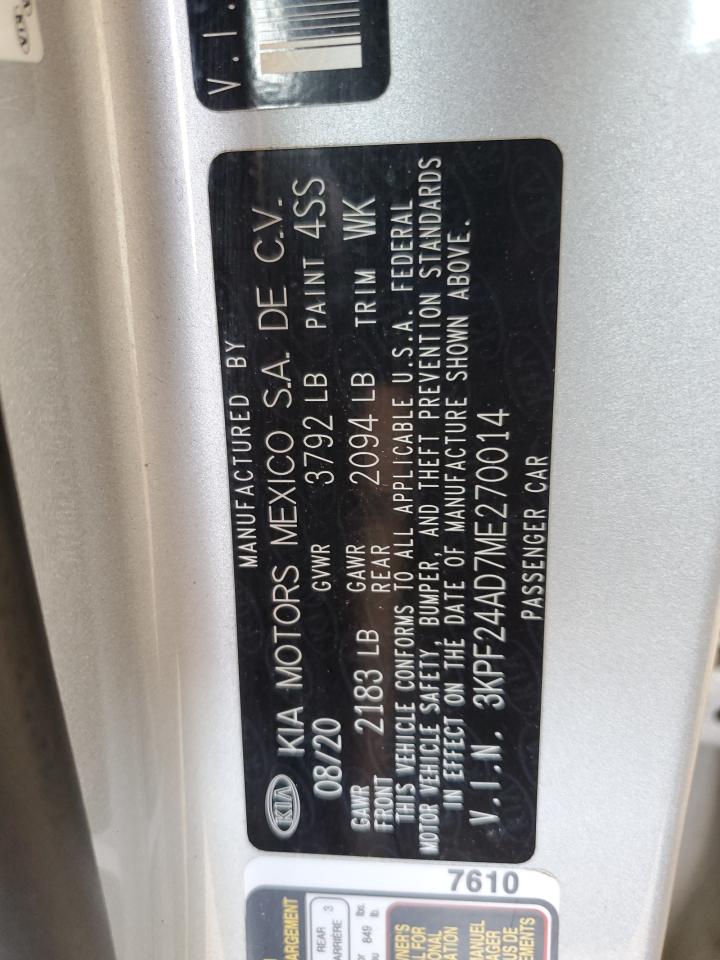 3KPF24AD7ME270014 2021 Kia Forte Fe