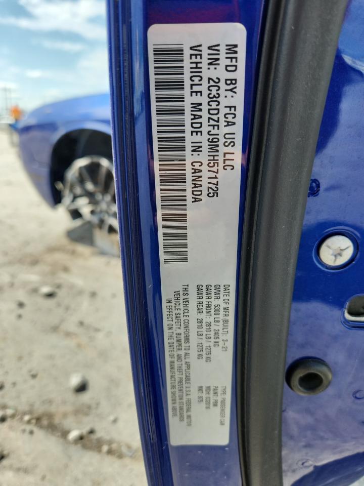 2021 Dodge Challenger R/T Scat Pack VIN: 2C3CDZFJ9MH571725 Lot: 65064165