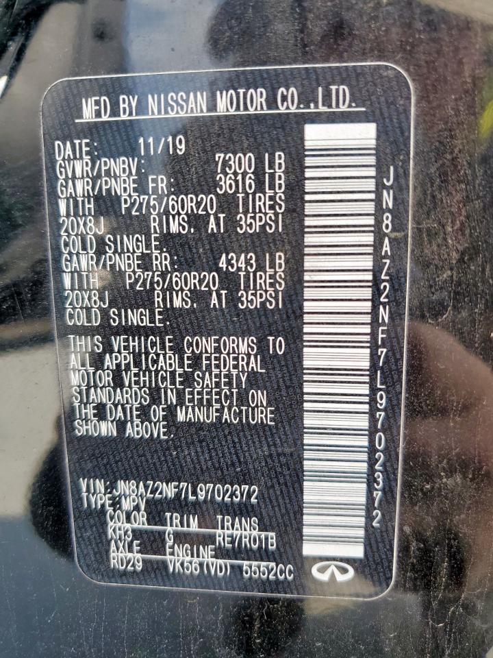 2020 Infiniti Qx80 Luxe VIN: JN8AZ2NF7L9702372 Lot: 63769685