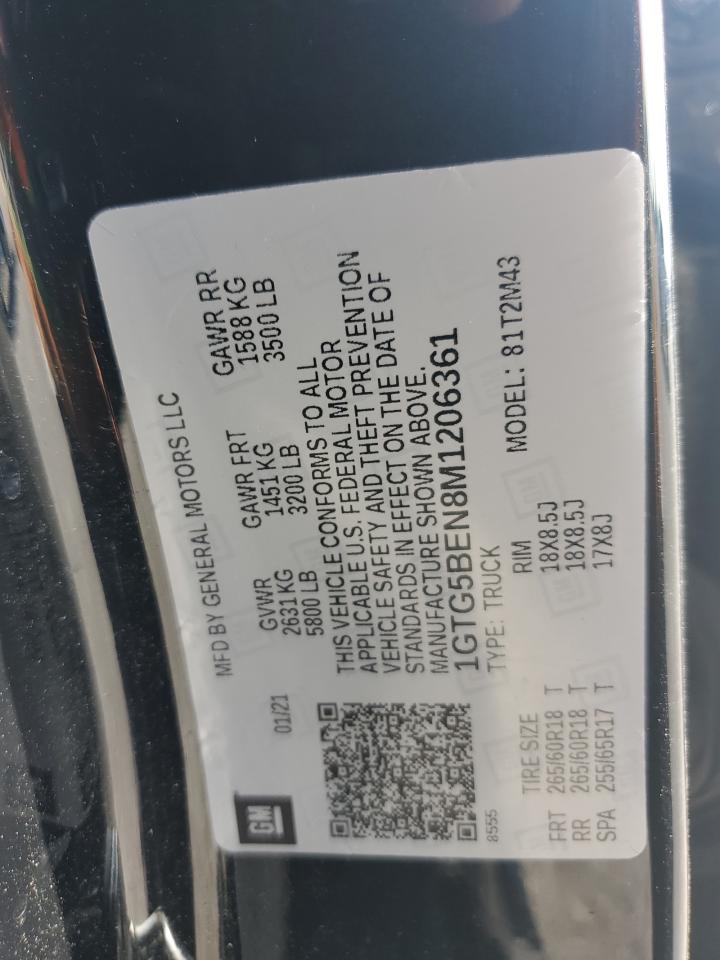 2021 GMC Canyon Elevation VIN: 1GTG5BEN8M1206361 Lot: 63630215