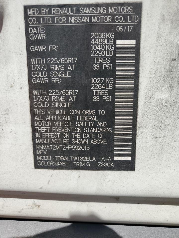 KNMAT2MT2HP592015 2017 Nissan Rogue S